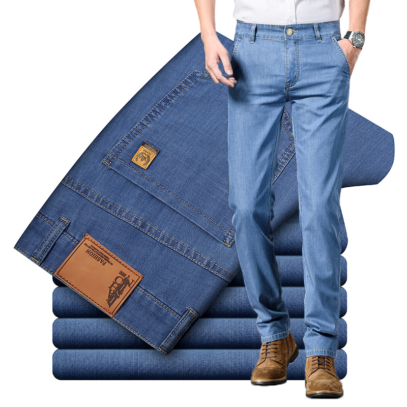 Levis Jeans 501 - ผ้าโมดอลฤดูร้อนกางเกงยีนส์ผู้ชายทรงตรงแฟชั่นธุรกิจสบายระบายอากาศได้ดีชายแบรนด์เสื้อผ้ากางเกงยีนส์
