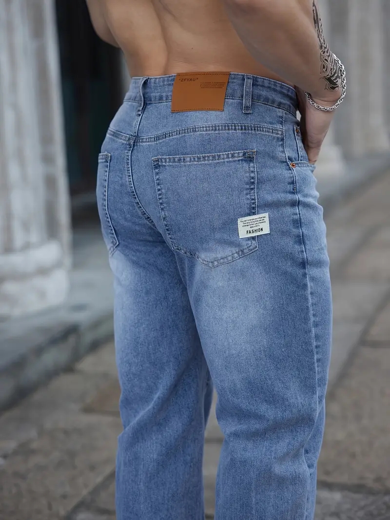 Levis Jeans 501 - 2025 ฤดูร้อนบางผู้ชายยืดกางเกงยีนส์เอวยางยืดเย็บปักถักร้อยธุรกิจสบายๆตรงกางเกงยีนส์สไตล์คลาสสิกชาย