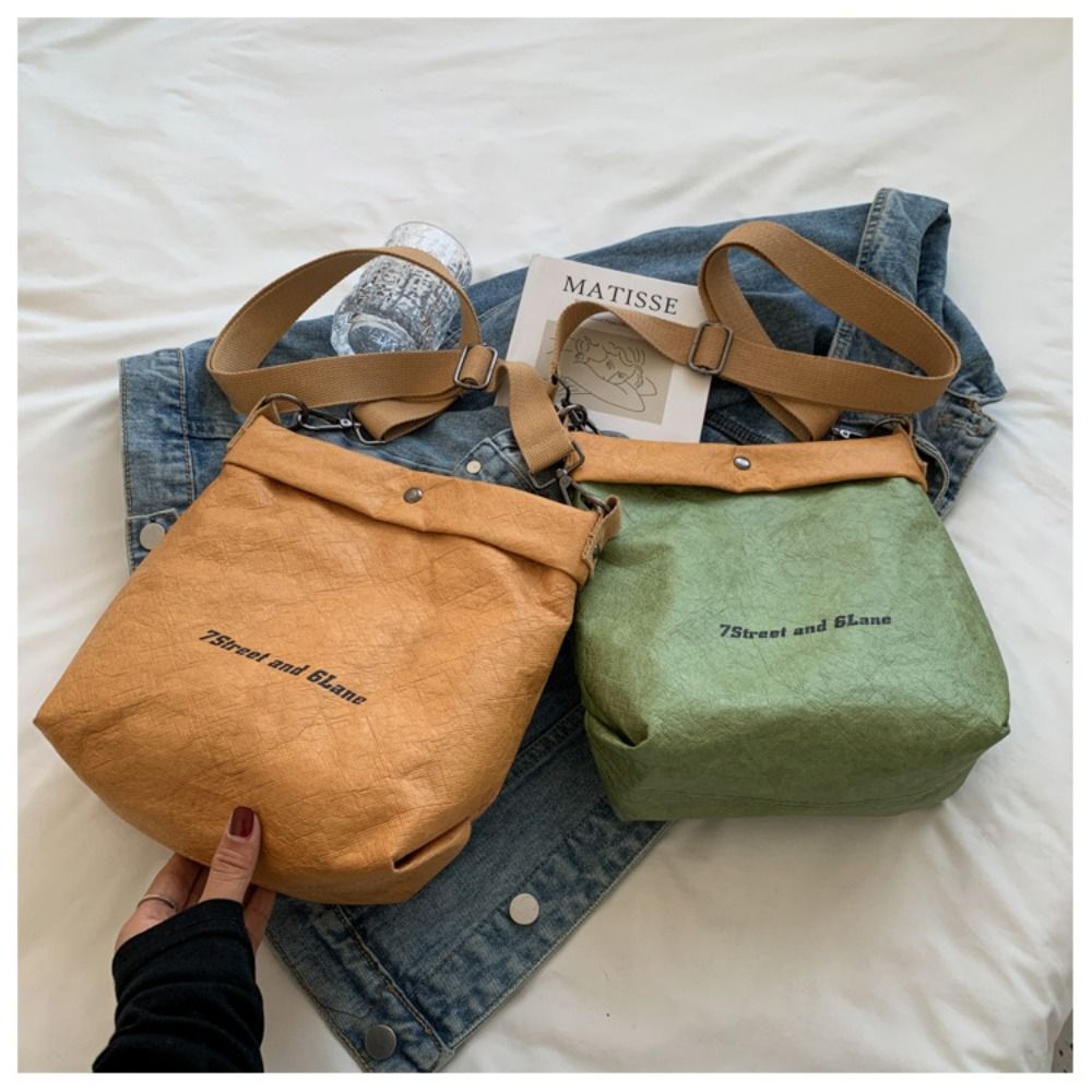 Women'S Bags Cross Body - ถุงกระดาษคราฟท์สะพายข้างสำหรับผู้หญิงกระเป๋าถือสะพายไหล่แนววินเทจความจุขนาดใหญ่สไตล์ลำลอง