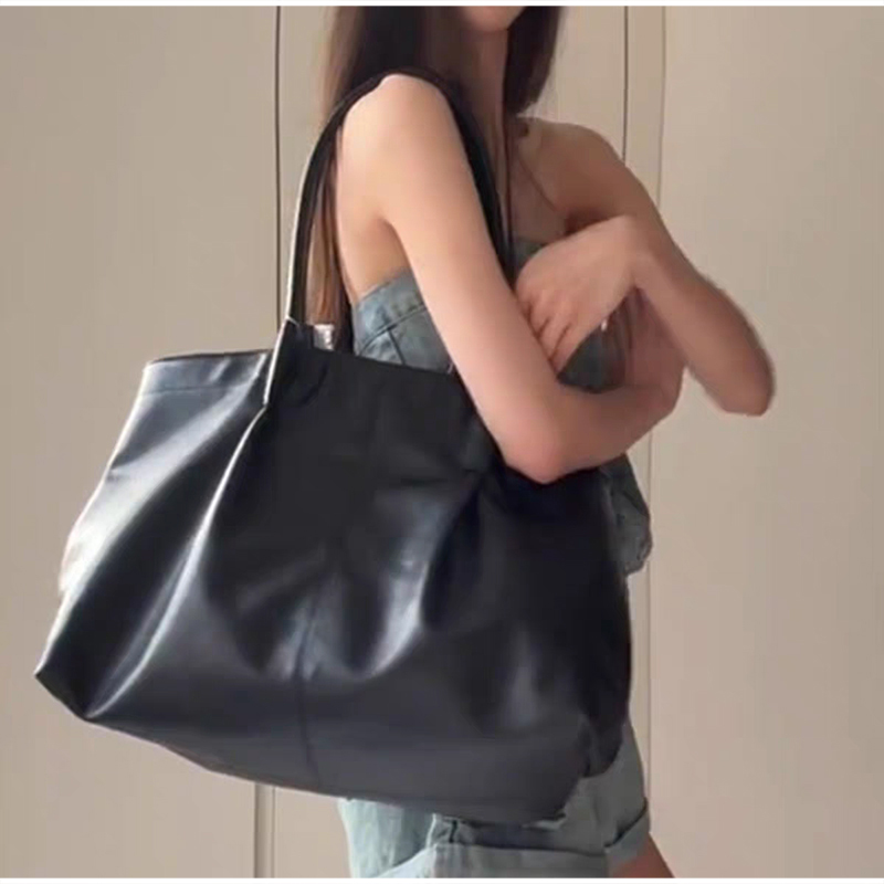 Women'S Work Bags Designer - กระเป๋าถือแฟชั่นความจุขนาดใหญ่ กระเป๋าสะพายสำหรับเดินทาง ดีไซน์เรียบง่ายสีพื้น กระเป๋าสะพายไหล่ลำลอง สไตล์วินเทจ สตรีทแวร์