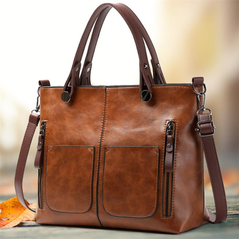 Women'S Bags Cross Body - กระเป๋าถือหนังย้อนยุคกระเป๋าสะพายสําหรับผู้หญิงที่มีกระเป๋าคู่, ความจุขนาดใหญ่, กระเป๋าโท้ทสตรีวินเทจ, กระเป๋าสะพายข้างเรียบง่าย