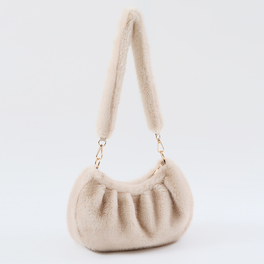 กระเป๋าสะพายไหล่ทรงคลาวด์ขนเฟอ - Women Bags Ru บทวิจารณ์และราคา