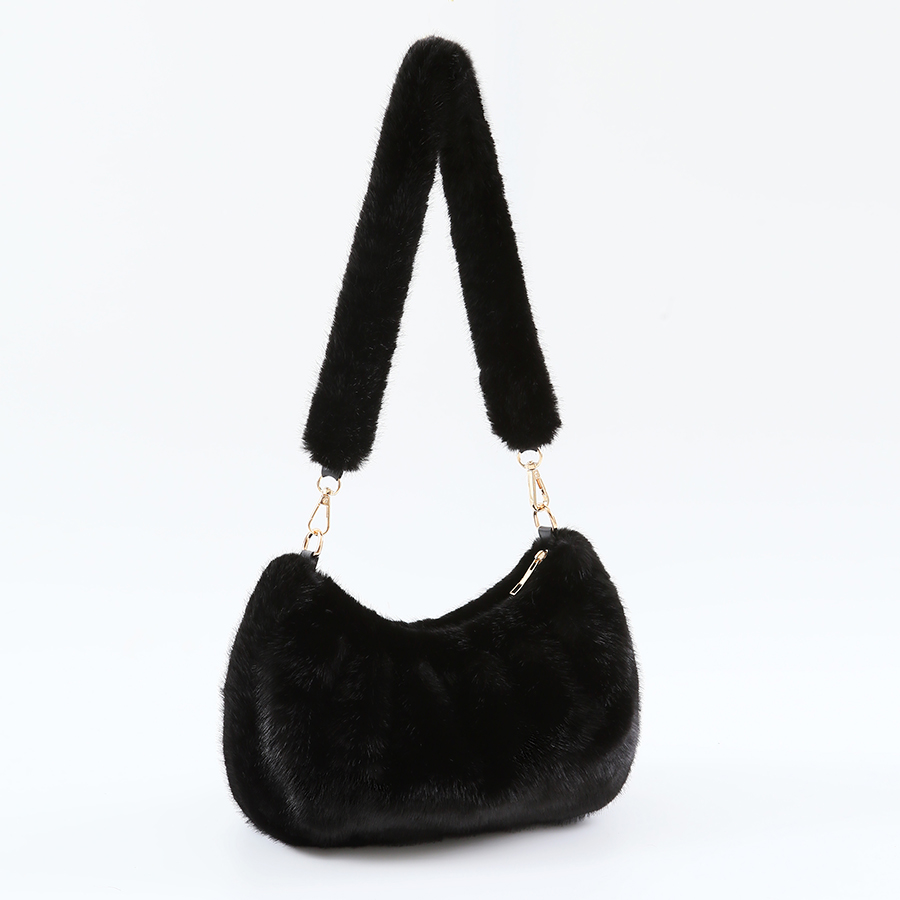 กระเป๋าสะพายไหล่ทรงคลาวด์ขนเฟอ - Women Bags Ru บทวิจารณ์และราคา